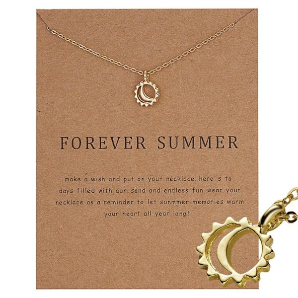 Forever summer -halsband med sol 18K guldpläterad gåva sommar julklapp Guld one size