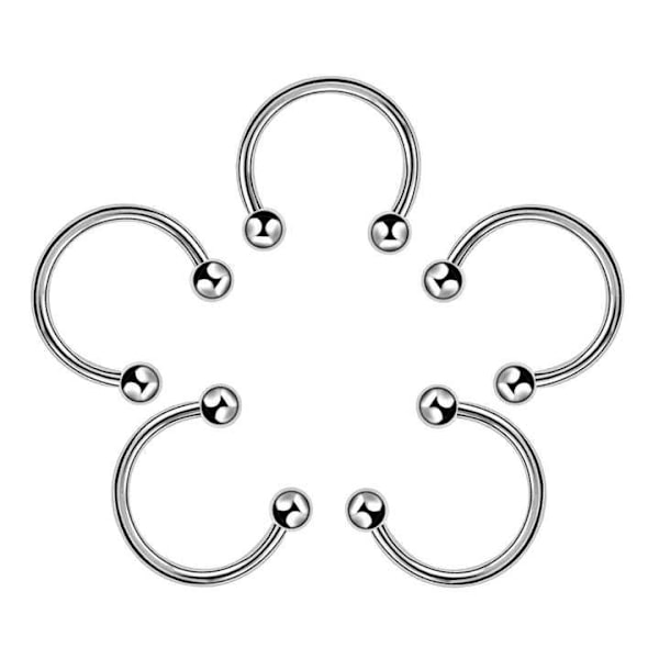 Latsom piercing 8-pack i sølv - Perfekt for utkledning og Halloween Silver one size