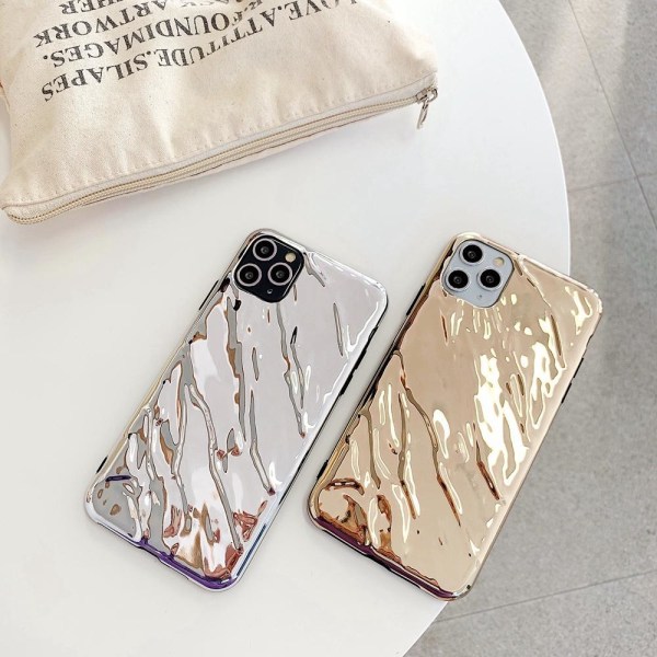 Unikt mobildeksel i metall til iPhone11 Pro sølv og gull Silver one size