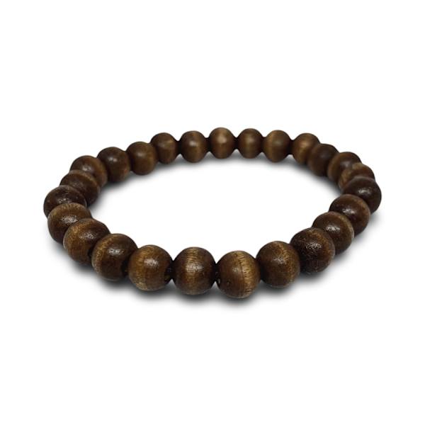 Håndlaget armbånd for menn treperler i brun bohem Brown one size