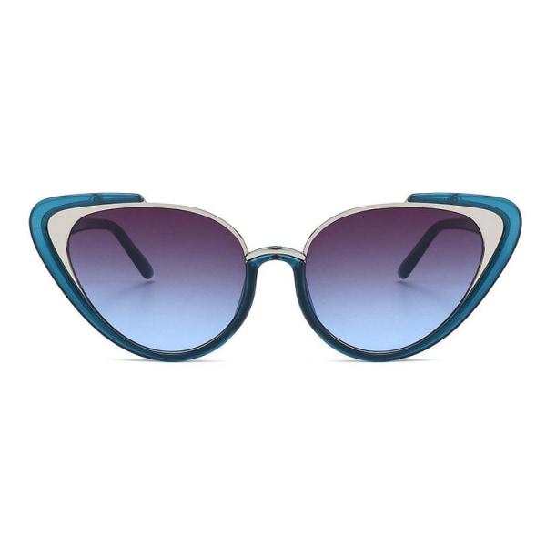 Snygga 2024 Mode Cat-Eye Solglasögon Blå UV400 Blå one size