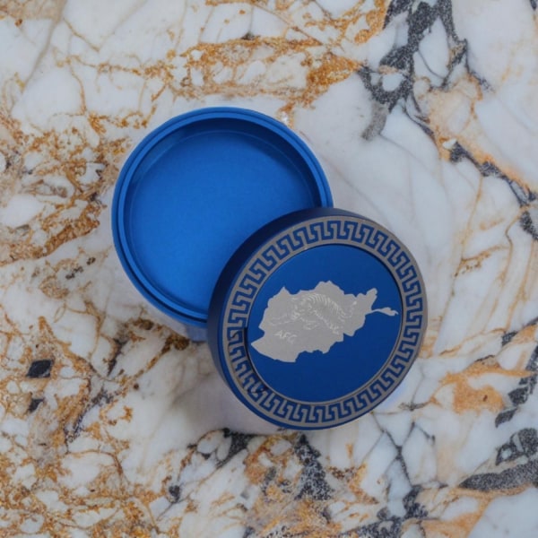 Snusdåse i blåt aluminium til al snus - Afghanistan kort tiger Blue