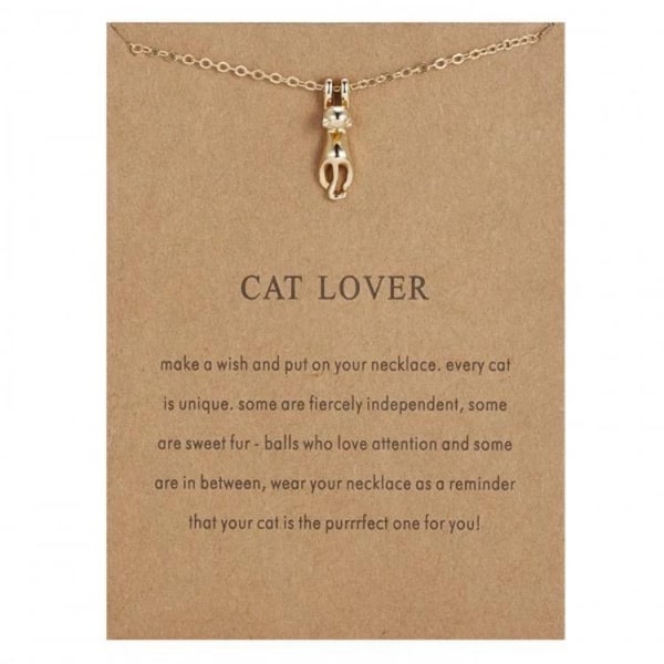 Cat lover - necklace 18K gold plated gift kitten Silver one size