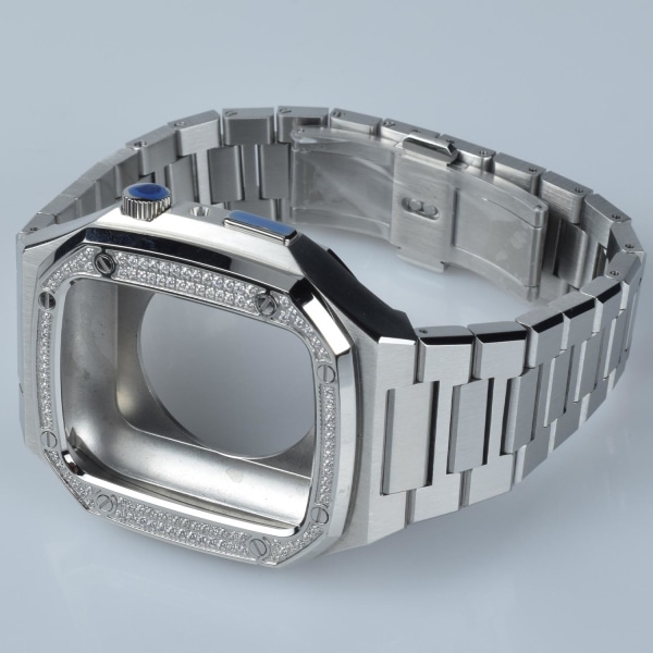 Noorzai S-Apple Watch Luxury Case Band Rhinestone Diamonds iWatc Silver