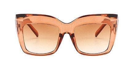 Oversized cateye solbriller UV400 Brown one size