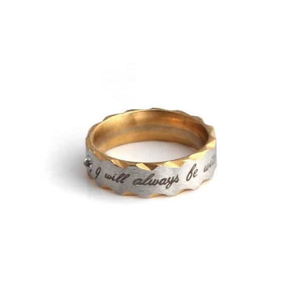 Ring silver &amp; guld ''I will always be with you'' unisex gåva Gold one size