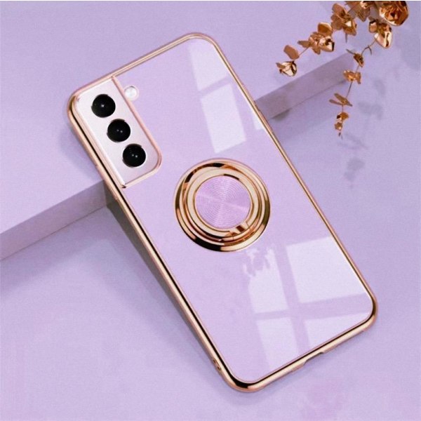 Luksuriøst stilfuldt case Samsung Galaxy S21 Ultra med ringstativfunktion Guld Purple one size