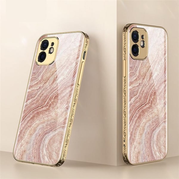 iPhone 13 Pro Luksus glas etui guldbarok elegant pink rokoko Gold one size