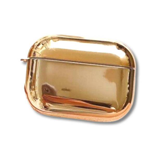 2022 Kolmannen sukupolven Airpods-kuori mukavalla kiiltävällä metallisuojapinnoitteella Gold one size