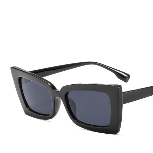 Retro solbriller damer kule sløyfer firkantet design Black one size