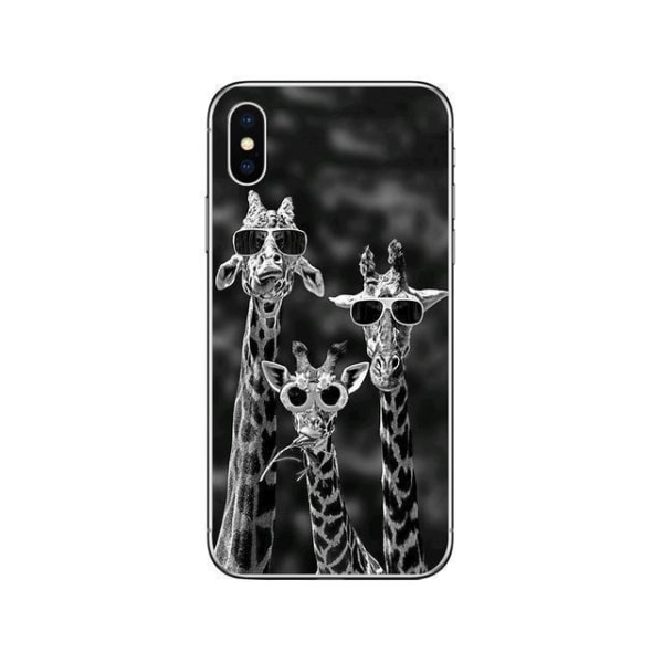 Hauskoja kirahveja aurinkolaseilla iPhone 13 Pro Max Mini Grey iPhone 13 Mini