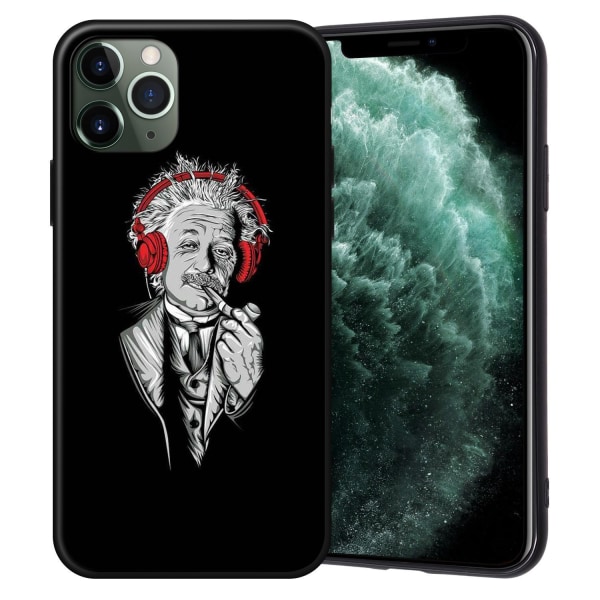 iPhone 12, 12 Pro & Max skal Einstein röker pipa hörlurar Black one size