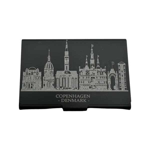 Kortholder til kreditkort visitkort anti skim Copenhagen skyline Black