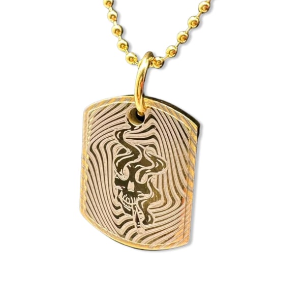 Gilded tray cool pattern for men skull cigar pattern Gold one size