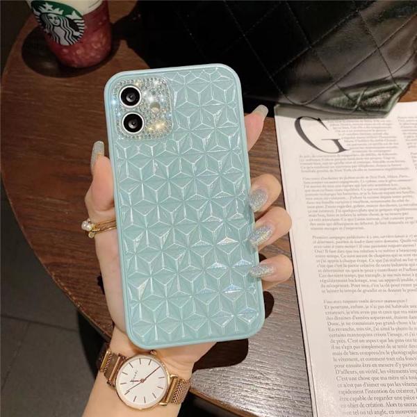 Case iPhone 13 Pro diamanter rhinestone luksus unikt design 3D White one size