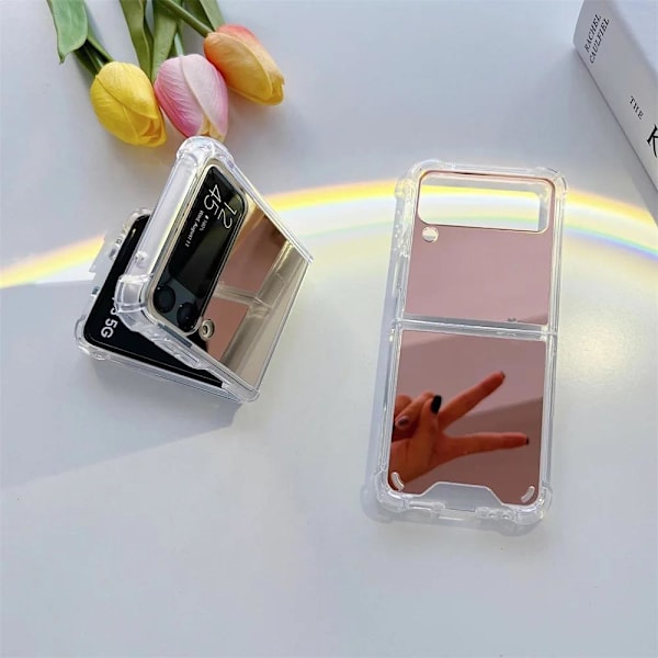 Sminkespeil av høy kvalitet for Samsung Galaxy Z-Flip 4 - Perfekt for sminke- og skjønnhetsrutiner Pink one size