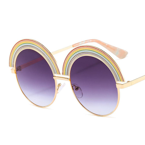 Isot aurinkolasit sateenkaaren pyöreällä hipster boho -kesällä Pink one size