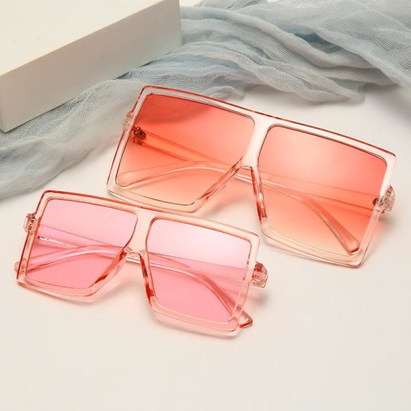Solbrille SET for mor og barn firkantede innfatninger Pink one size