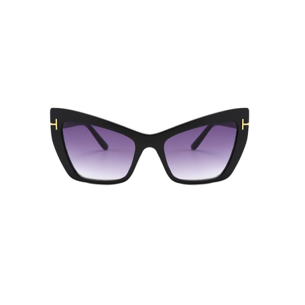 Unikke sorte solbriller med lilla briller og detaljer i guld Purple one size