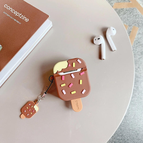 Silikonikotelo Airpods Pro -jäätelötangolle on iskunkestävä Brown one size