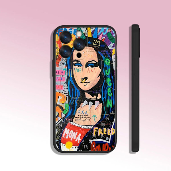 Suojakuori kaikille iPhone 15 -malleille Mona Lisan hip hop reggie coolilla Black one size