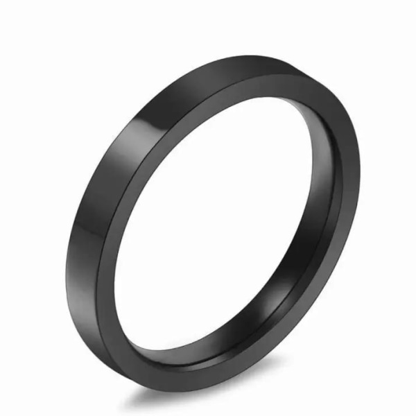 Mange størrelser rustfri stålring i guld, sølv og sort Black one size