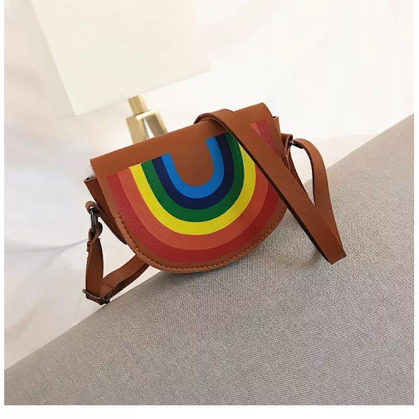 Suloinen laukku lapsille olkahihnalla sateenkaarenruskea Multicolor