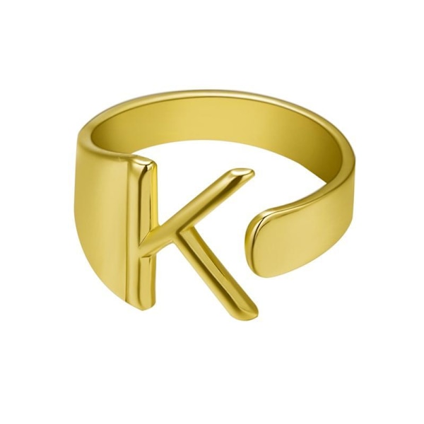 Forgyldt ring med minimalt justerbare bogstaver Gold one size