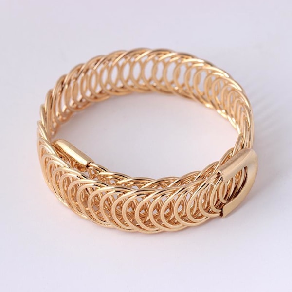Justerbart brett Guldpläterat armband i silver eller guld Silver one size
