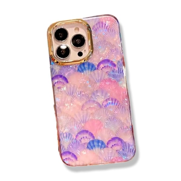 Luksus Designer Case iPhone 14 Plus Mobil Case Mother of Pearl S Blue