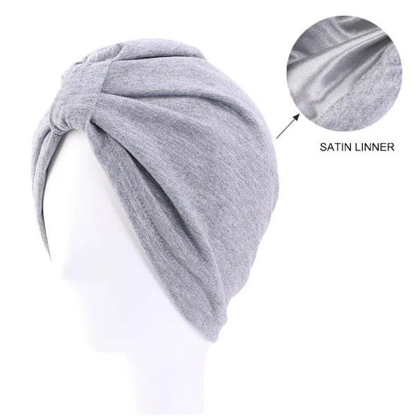 Turban med 2 lag hijabi sateng bomull flere farger Red one size