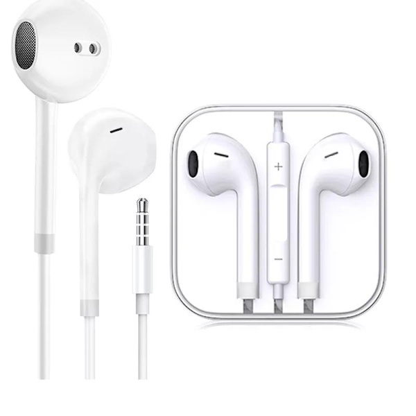 2 PARIA Valkoiset klassiset kuulokkeet vakio Aux 3,5 mm:n liitäntä ergonominen White one size