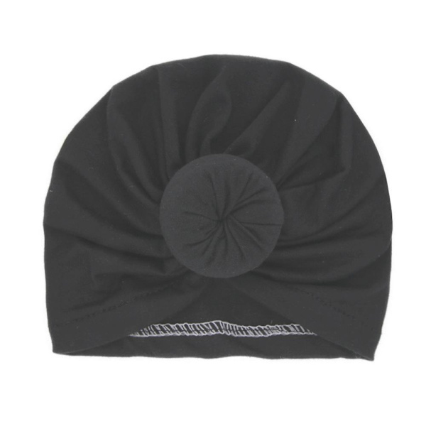 Suloinen turbaani donitsilla useissa väreissä stretchmateriaalia 0-2 v vauva lapsi Black one size