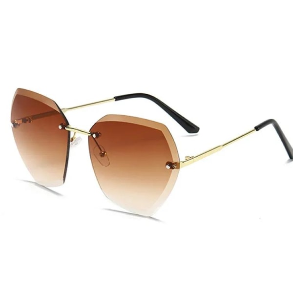 Store solbriller med stigende styrke brun beige oversize 70-tall Beige one size