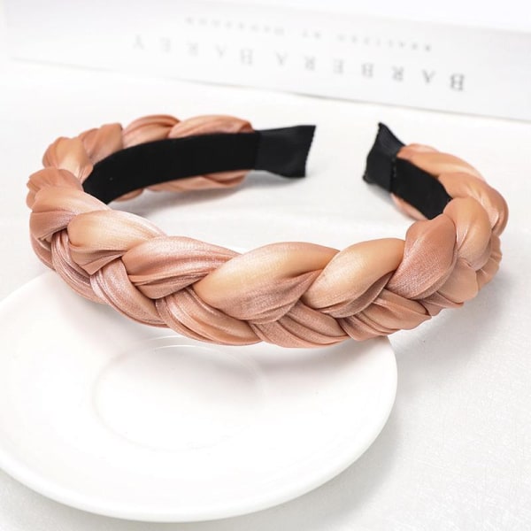 Handgjort Vackert flätat diadem i pastellfärger sommar vadderat Pink one size