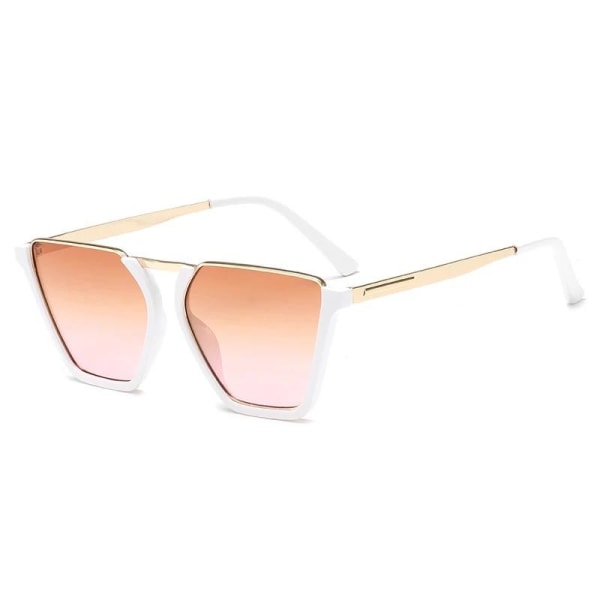 Half Frame Solbriller UV400 hvit innfatning rosa glass White one size