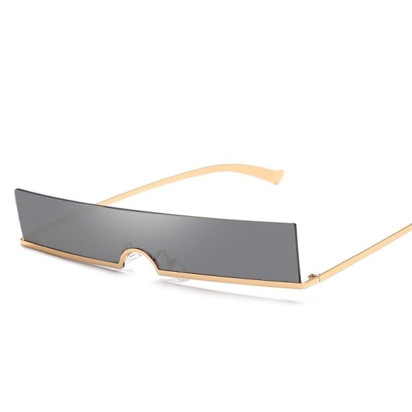 Futuristiset kapeat aurinkolasit, punainen musta metallikehys Black one size