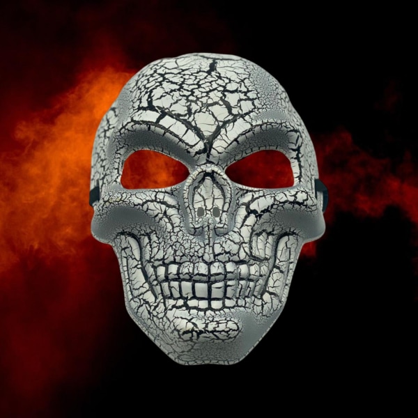 Läskig mask skelett halloween skalle döskalle maskerad Vit one size