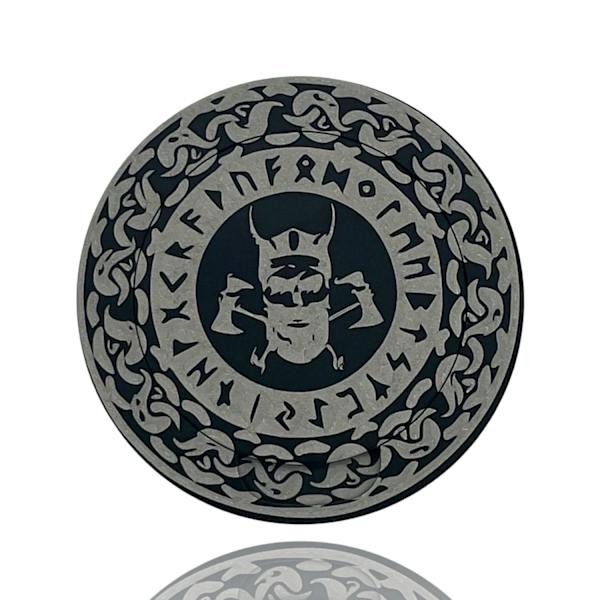 Snusdåse i aluminium til al snus med rum viking old script Black