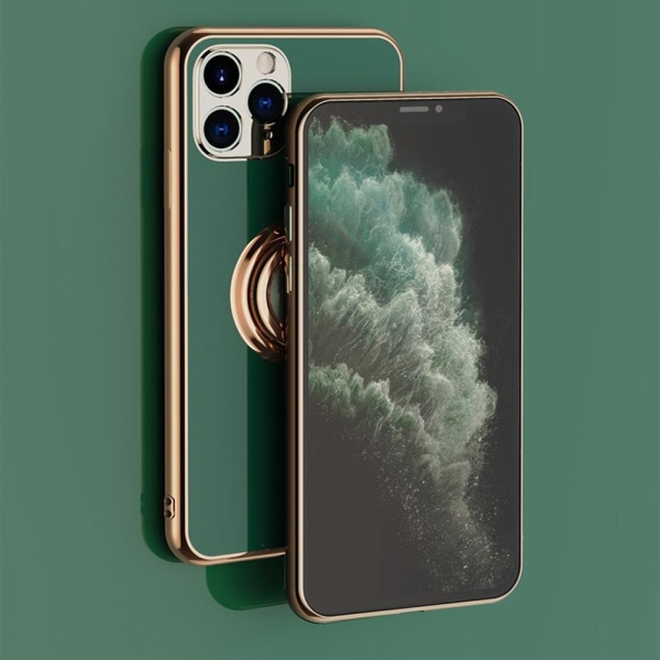 Luksus stilfuld Case Phone11 med ringstativfunktion guld Light blue one size