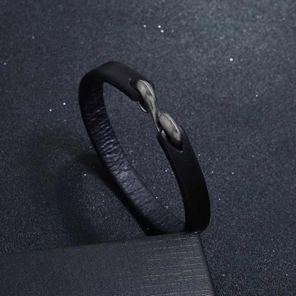Handgjort minimalistiskt armband i äkta läder i autentisk stil Brown one size
