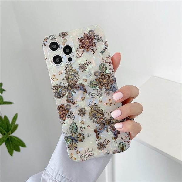 Cover iPhone 13, 13 Pro, 13 Pro Max sommerfugleblomst pink perle Brown one size