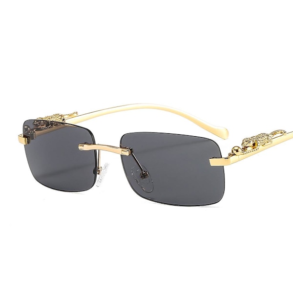 Solbriller for menn leopard puma gull tempel hip hop Black one size