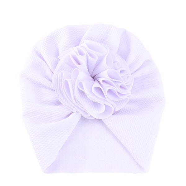 Søt turban med stor blomst flere farger stretchmateriale 0-4 år baby barn Grey one size