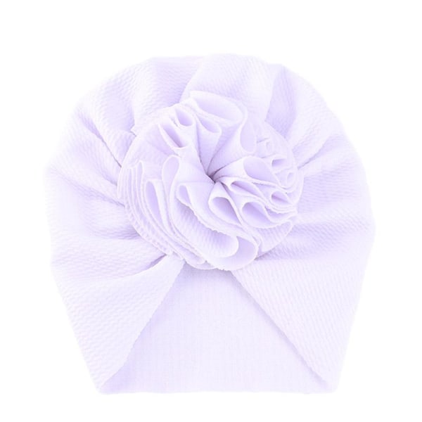 Søt turban med stor blomst flere farger stretchmateriale 0-4 år Grey one size