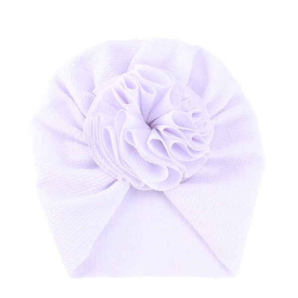 Suloinen turbaani, jossa iso kukka useissa väreissä stretchmateriaalia 0-4 v vauva lapsi Grey one size