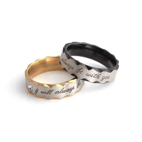Ring sølv & guld ''I will always be with you'' unisex gave Silver one size