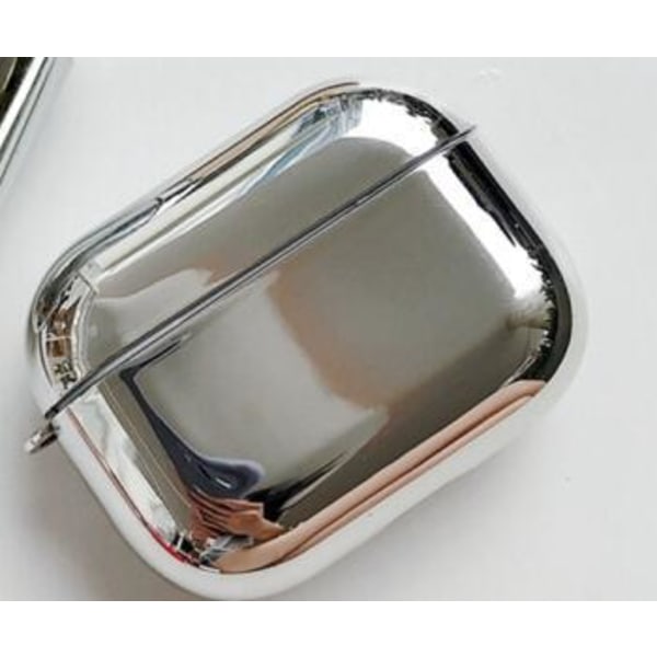 Airpods Pro-skall i fin skinnende metallbeskyttende belegg Silver one size
