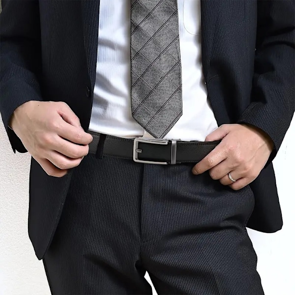 Se belte! Belte i ekte skinn for menn i brun sort 125 cm, juster deg selv gave Grey one size