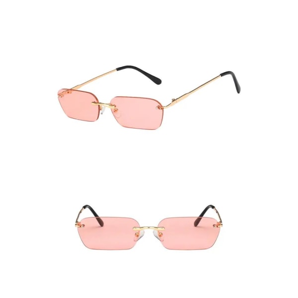 Solbriller til kvinder 90'ers inspireret rektangulær RØD Pink one size